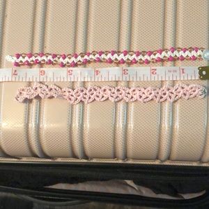 🏵2 handmade crocheted bracelets in pink